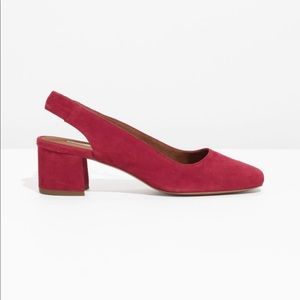 Red Slingback Pumps